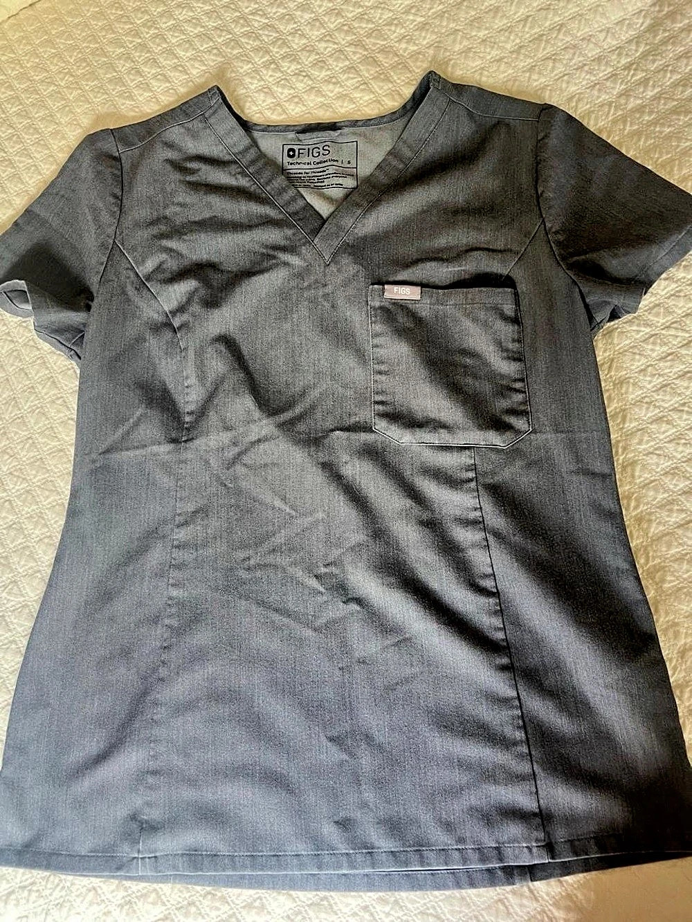 Figs Technical Gray scrub top